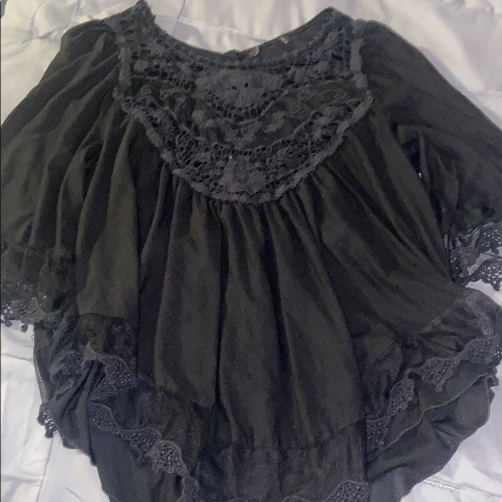 Elegant Black Lace Women's Top